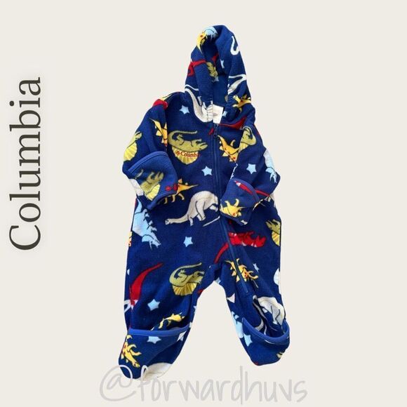 Columbia Dinosaur Fleece Bunting - Size 6 Months - Picture 4 of 8